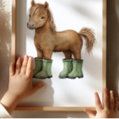 Horse in Sage Green Boots Poster Kids Room Decor ポスター