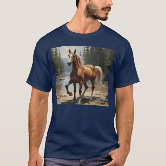 horse in wildlife funny tシャツ (正面)