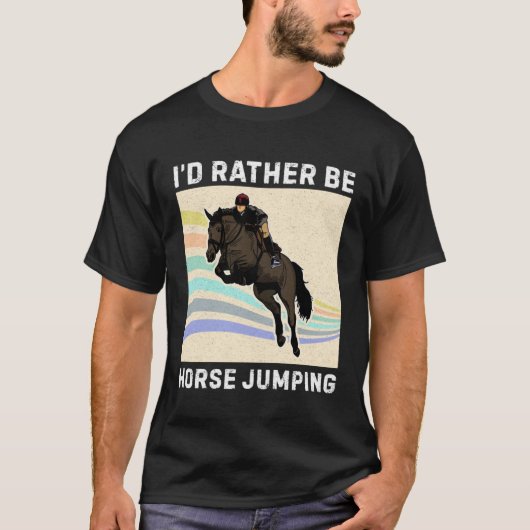 Horse Jumping Horse Equestrian Breeder Horsewoman  Tシャツ (正面)