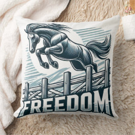 Horse Jumping Over the Freedom Wall クッション