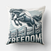Horse Jumping Over the Freedom Wall クッション (正面)