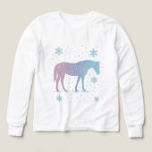 Horse Long Sleeve Shirt Girls– Winter Horse (デザイン正面)