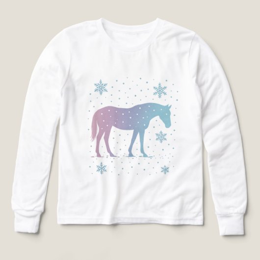 Horse Long Sleeve Shirt Girls– Winter Horse  (デザイン正面)