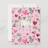 Horse Love Valentine’s Day Card in Pink ノートカード (正面)