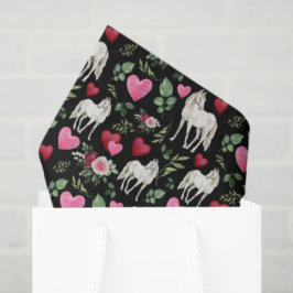Horse Love Valentine's Tissue Paper in Black 薄葉紙