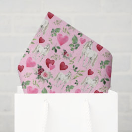 Horse Love Valentine's Tissue Paper in Pink 薄葉紙