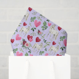 Horse Love Valentine's Tissue Paper in Purple 薄葉紙