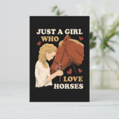 Horse Lover A Girl Who Loves Horses サンキューカード (スタンド正面)