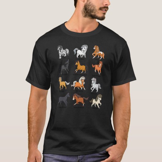 Horse lover - comic Kawaii horses Tシャツ (正面)