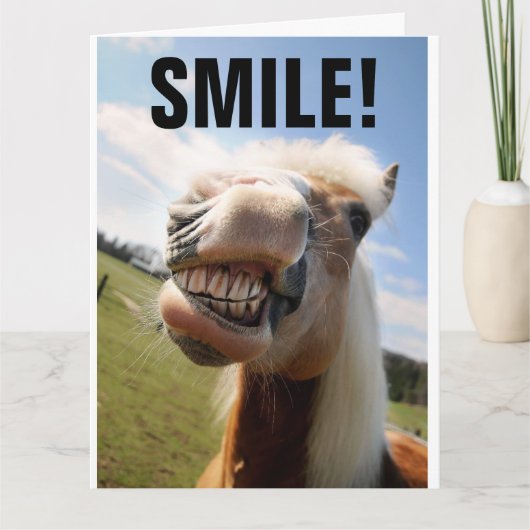 HORSE LOVER FUNNY BIRTHDAY GREETING CARD カード (正面)