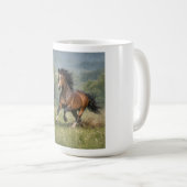 Horse Lover Gift Running Horse Coffee Mug  コーヒーマグカップ (正面右)
