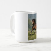 Horse Lover Gift Running Horse Coffee Mug  コーヒーマグカップ (正面左)