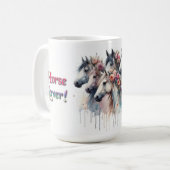 Horse Lover Horse Mom Equestrian Mug コーヒーマグカップ (正面左)