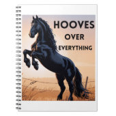 Horse Lovers Notebook - Hooves Over Everything ノートブック (正面)