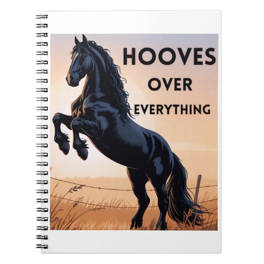 Horse Lovers Notebook  - Hooves Over Everything ノートブック (正面)