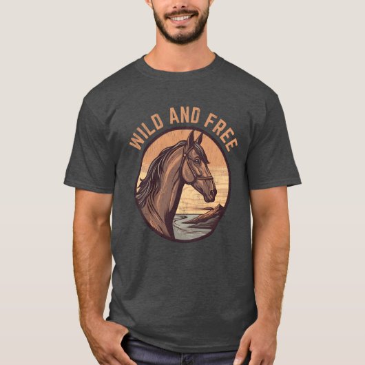 Horse Lovers Wild and Free boy Tシャツ (正面)