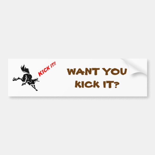 horse loves? to KICK IT! バンパーステッカー (正面)