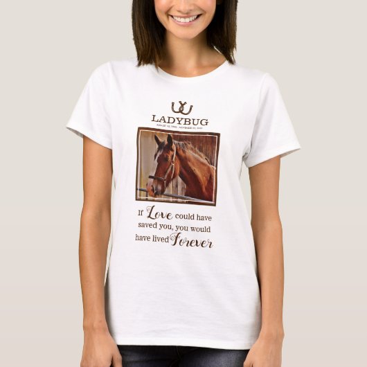 Horse Memorial – 愛する記憶の写真 Tシャツ (正面)