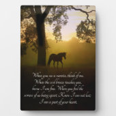 Horse Memorial with Spiritual Poem フォトプラーク (正面)