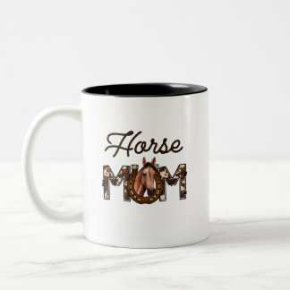 Horse Mom ツートーンマグカップ