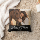 Horse Mom 記念日 モダンスクリプト写真 クッション (ブランケット)