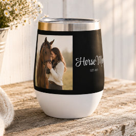 Horse Mom Established 文字入れ ブラックフォト