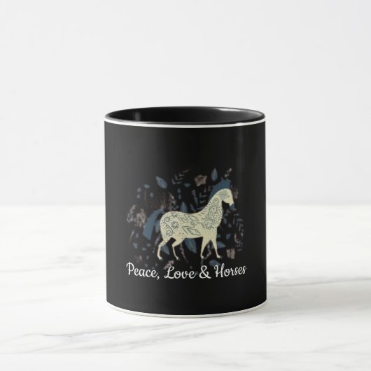 Horse Mug – Run Free, Live Wild Design マグカップ (中央)