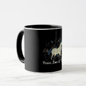 Horse Mug – Run Free, Live Wild Design マグカップ (正面左)