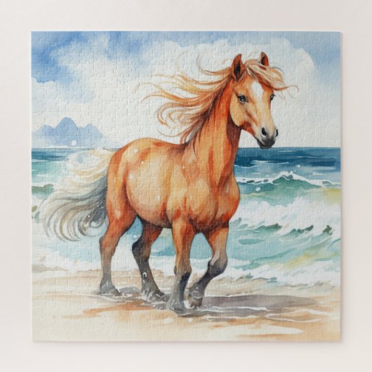 Horse on Beach ジグソーパズル (縦)