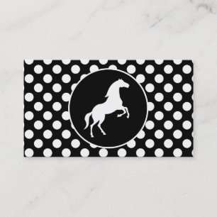 Horse on Black and White水玉模様 名刺