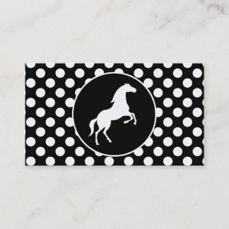 Horse on Black and White水玉模様 名刺