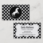 Horse on Black and White水玉模様 名刺 (正面/裏面)