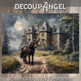 Horse on Country Road - Decopage - 薄葉紙