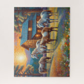 Horse on Farm Wildflower Meadow ジグソーパズル (縦)