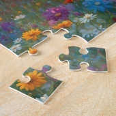 Horse on Farm Wildflower Meadow ジグソーパズル (側面)