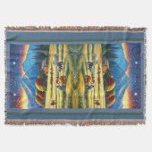 Horse on Farm Wildflower Meadow スローブランケット (正面)