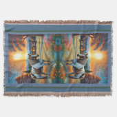 Horse on Farm Wildflower Meadow スローブランケット (正面)