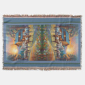 Horse on Farm Wildflower Meadow スローブランケット (正面)