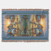 Horse on Farm Wildflower Meadow スローブランケット (正面)