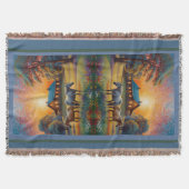 Horse on Farm Wildflower Meadow スローブランケット (正面)