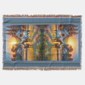 Horse on Farm Wildflower Meadow スローブランケット (正面)