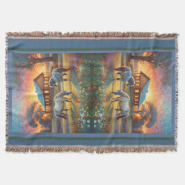 Horse on Farm Wildflower Meadow スローブランケット