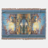 Horse on Farm Wildflower Meadow スローブランケット (正面)