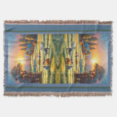 Horse on Farm Wildflower Meadow スローブランケット (正面)