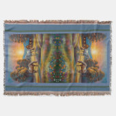 Horse on Farm Wildflower Meadow スローブランケット (正面)