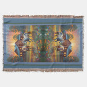 Horse on Farm Wildflower Meadow スローブランケット (正面)