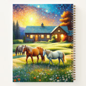 Horse on Farm Wildflower Meadow ノートブック (裏面)