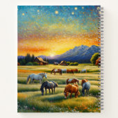 Horse on Farm Wildflower Meadow ノートブック (裏面)