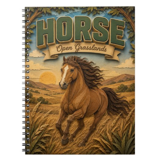 Horse Open Grasslands POPCUT ノートブック (正面)