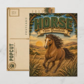 Horse Open Grasslands POPCUT ポストカード (正面/裏面)